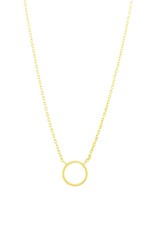 Jackie J Delicate chain with circle outline pendant Gold