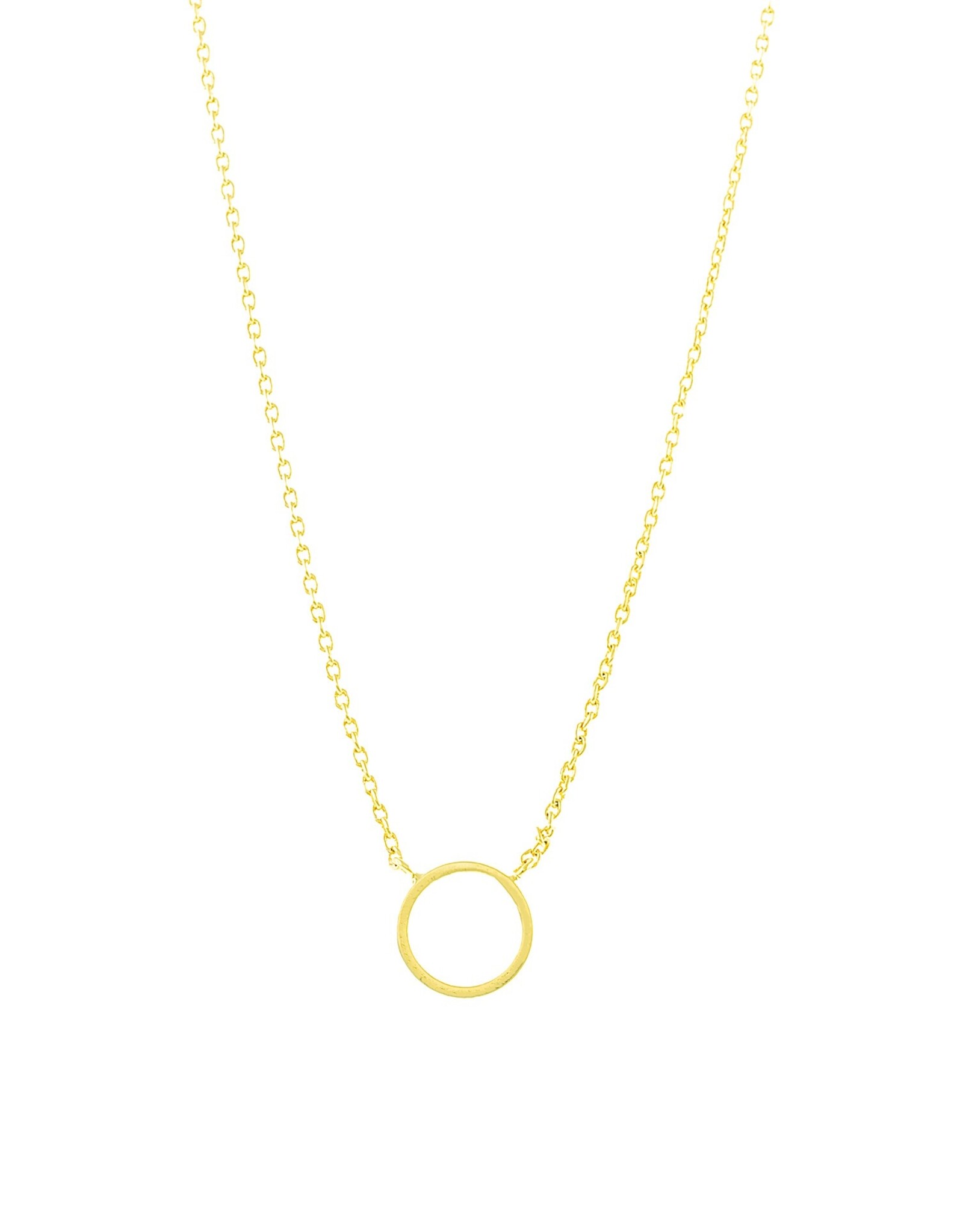 Jackie J Delicate chain with circle outline pendant Gold
