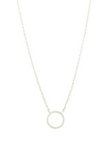 Jackie J Delicate chain with circle outline pendant Silver