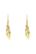 Jackie J 1.75″Leaf hook earrings Gold