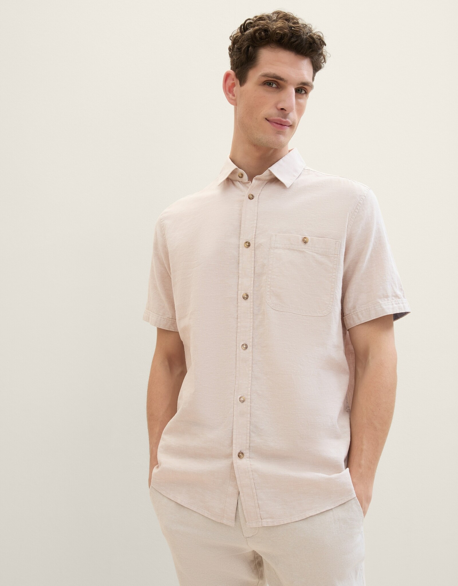 Tom Tailor Mens S/S Linen Shirt