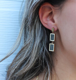 Jackie J Jackie J 1.7″ 2 rectangle drop earring Gold