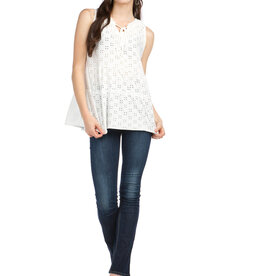 Papillon Stretch Tiered Eyelet Top