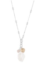 Merx Inc. Merx Gold Heart Stone Pendant 80cm Silver