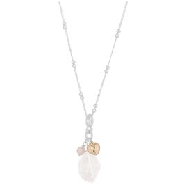 Merx Inc. Merx Gold Heart Stone Pendant 80cm Silver