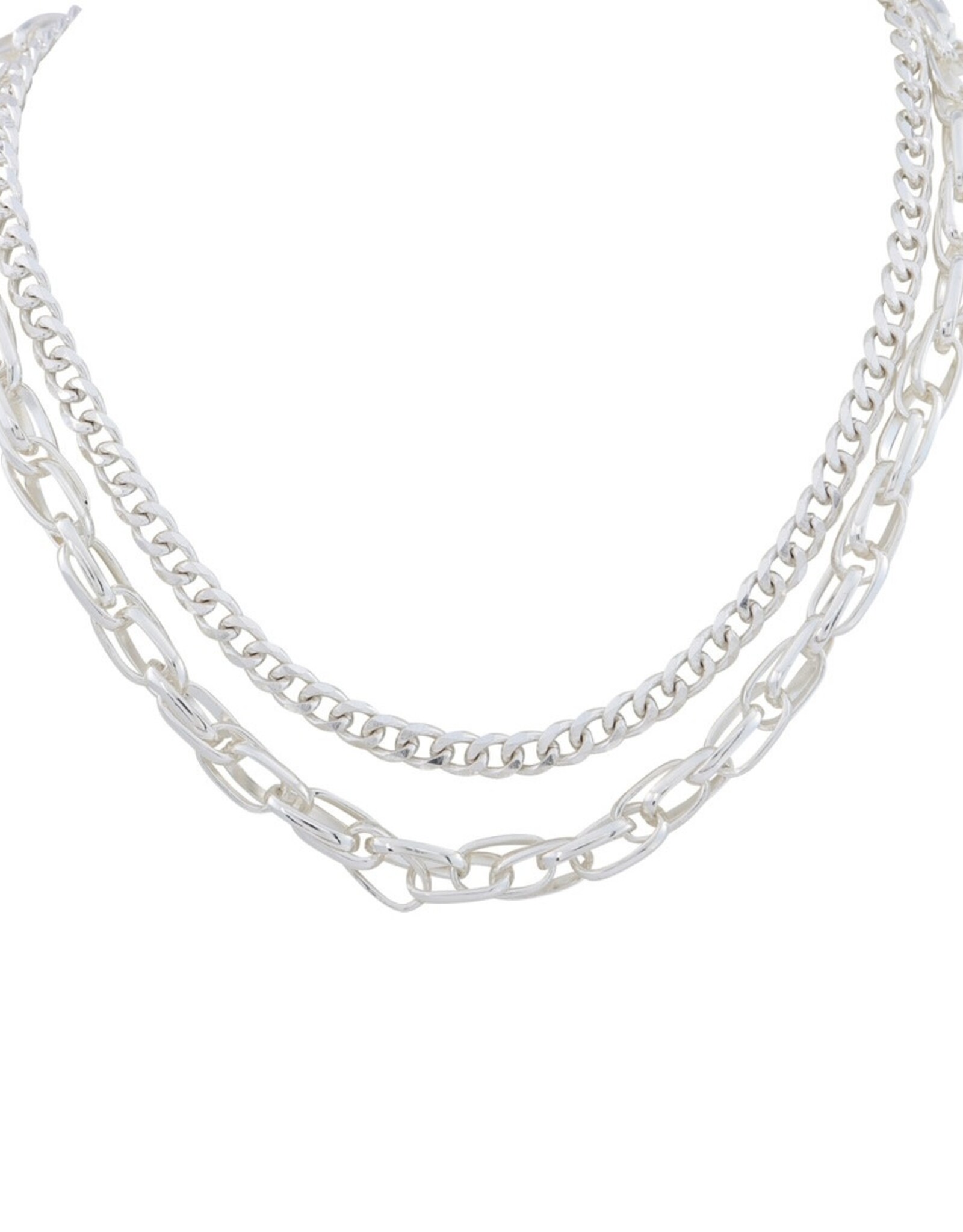 Merx Inc. Merx Double Chain Necklace Silver
