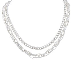 Merx Inc. Merx Double Chain Necklace Silver