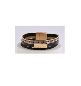 Merx Inc. Merx Leather Bracelet Matt Gold Black