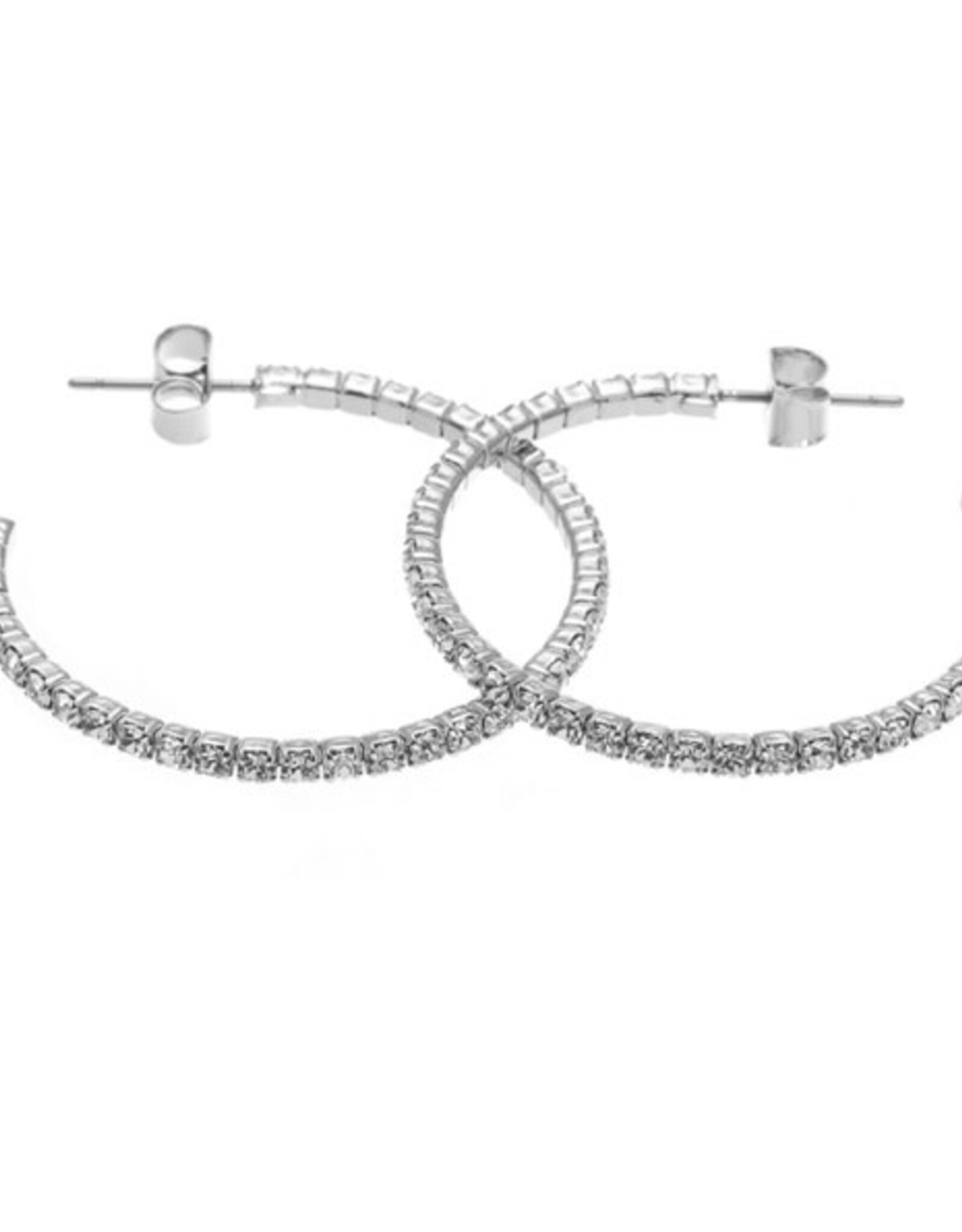 Merx Inc. Merx Crystal Hoops 35mm Silver