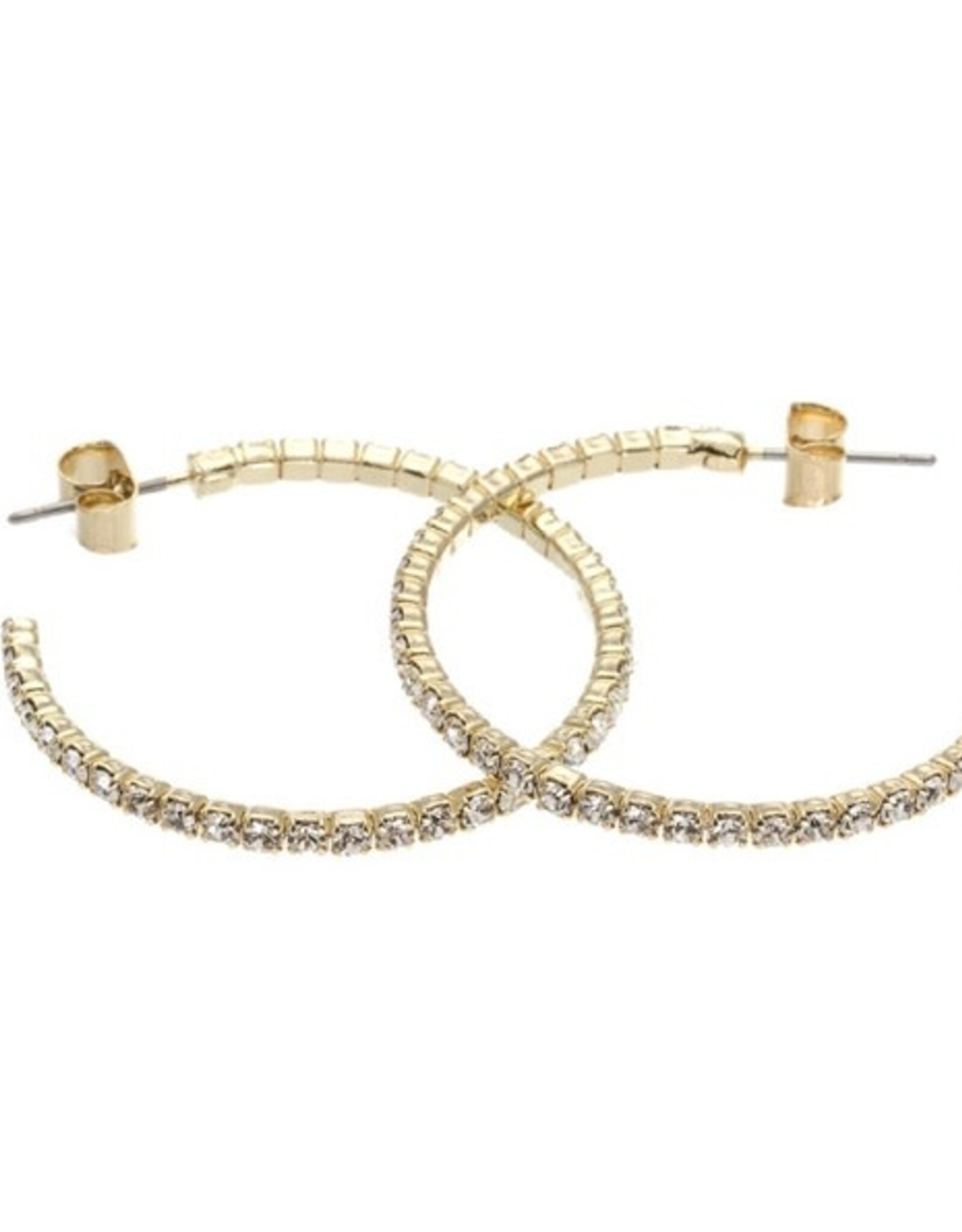 Merx Inc. Merx Crystal Hoops 35mm Gold