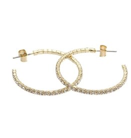 Merx Inc. Merx Crystal Hoops 35mm Gold