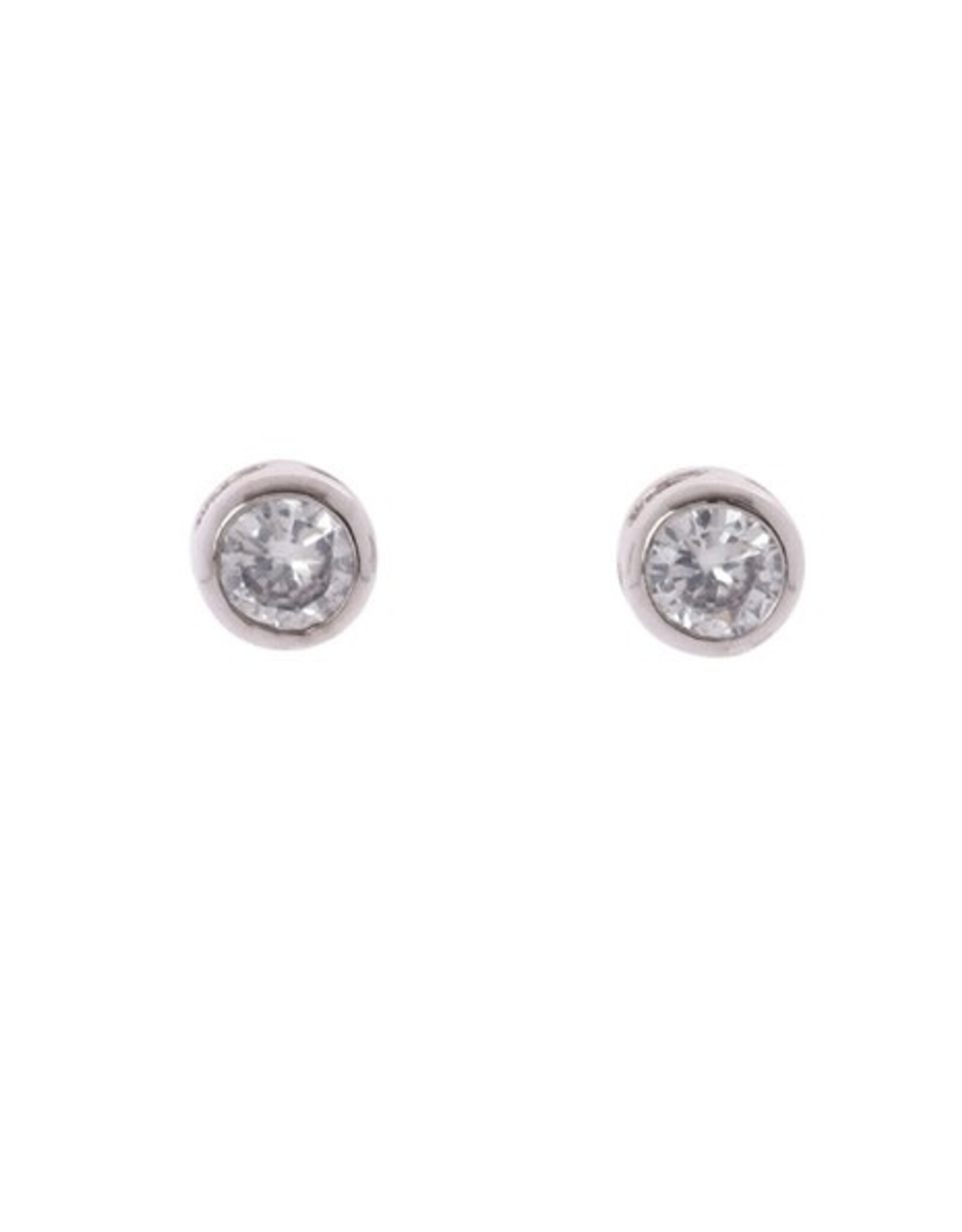 Merx Inc. Merx Crystal Bezel Stud Silver