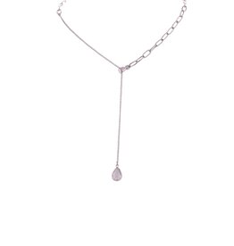 Merx Inc. Merx Lariate Crystal Necklace Silver