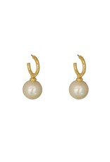 Merx Inc. Merx Pearl Drop Hoop Earings Gold