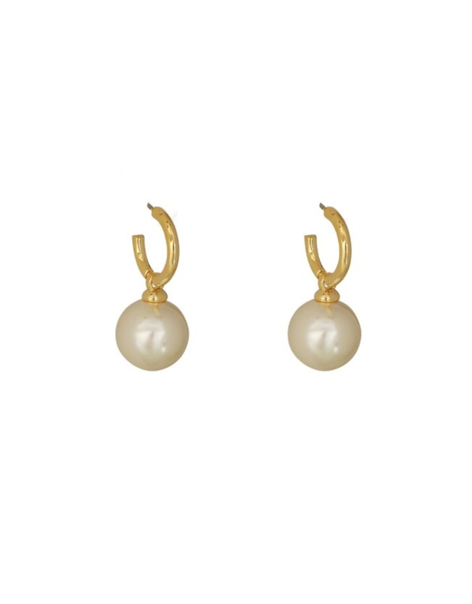 Merx Inc. Merx Pearl Drop Hoop Earings Gold