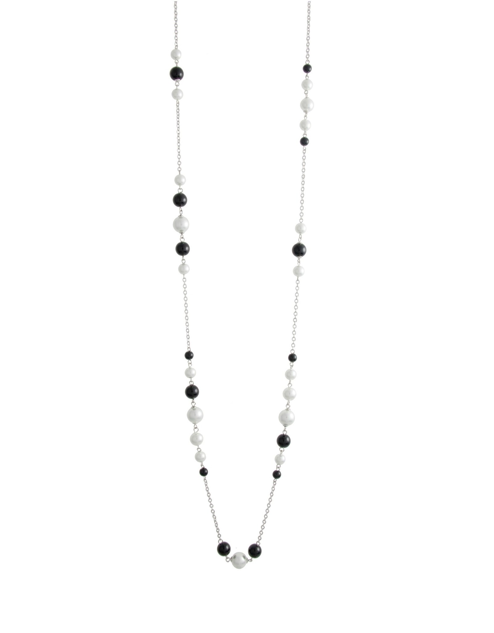 Merx Inc. Merx Multi Colour Pearl Necklace Black and White