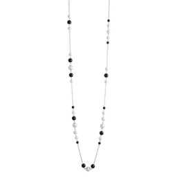 Merx Inc. Merx Multi Colour Pearl Necklace Black and White