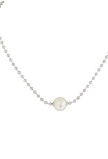 Merx Inc. Merx Ball and Chain Peal Necklace Silver