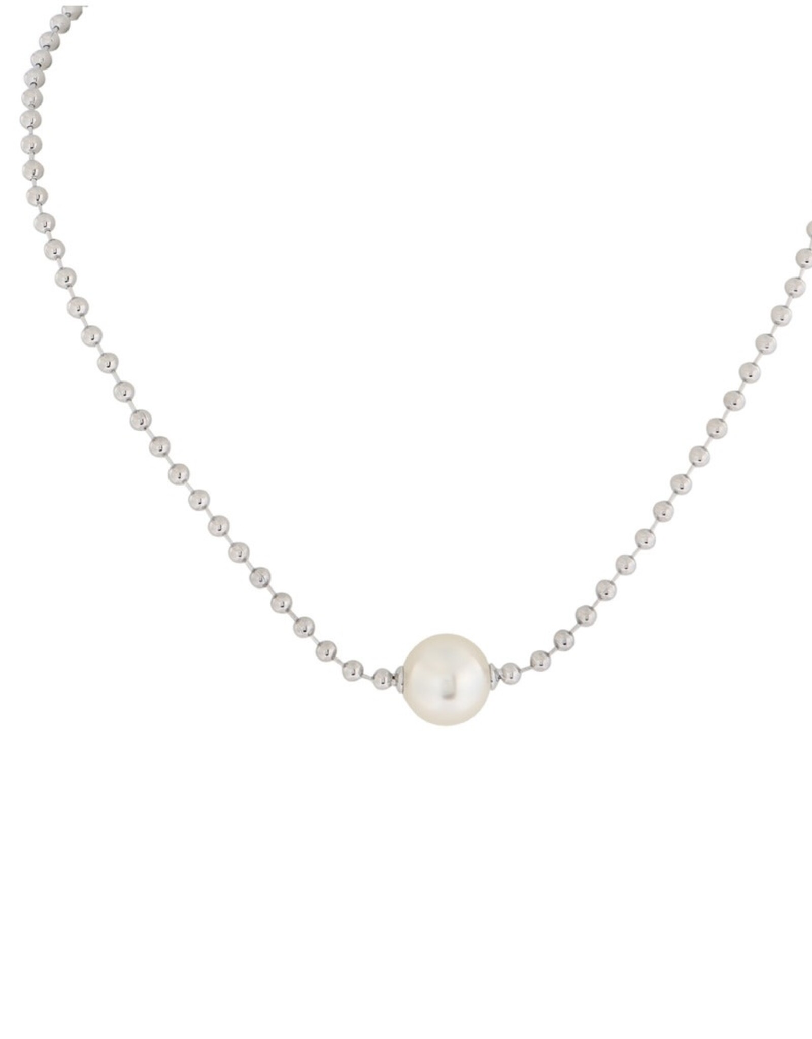 Merx Inc. Merx Ball and Chain Peal Necklace Silver