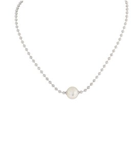 Merx Inc. Merx Ball and Chain Peal Necklace Silver
