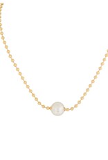 Merx Inc. Merx Ball and Chain Peal Necklace Gold