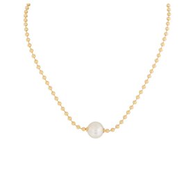Merx Inc. Merx Ball and Chain Peal Necklace Gold
