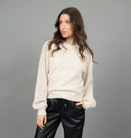 RD Style Fontaine L/S Crew Nk Swt w Mesh Knit Sleeve