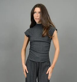 RD Style Shirlay Side Shirred Mockneck Top