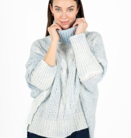 M Made in Italy Ombre Cable Knit Oversized Pullover
