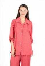 M Made in Italy Pin TIck PleatCollared  Blouse