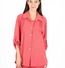 M Made in Italy Pin TIck PleatCollared  Blouse