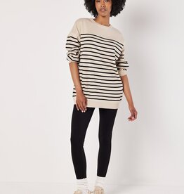 Apricot Model Stripe Tunic Sweater