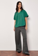 Apricot Pleat Detail V-Neck Top