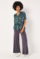 Apricot Lines & Dots Pleat Front Top