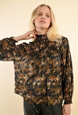 Molly Bracken Gold Lurex Print Blouse