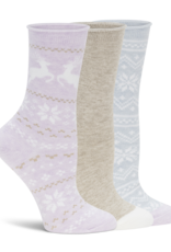 Lemon Loungewear 3Pk Womens Heather Soft Non Terry Crew Lilac