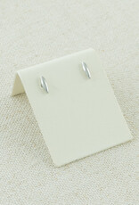 Jackie J Jackie J 0.3″ Small stretched oval shape stud earrings Silver