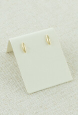 Jackie J Jackie J 0.3″ Small stretched oval shape stud earrings Gold