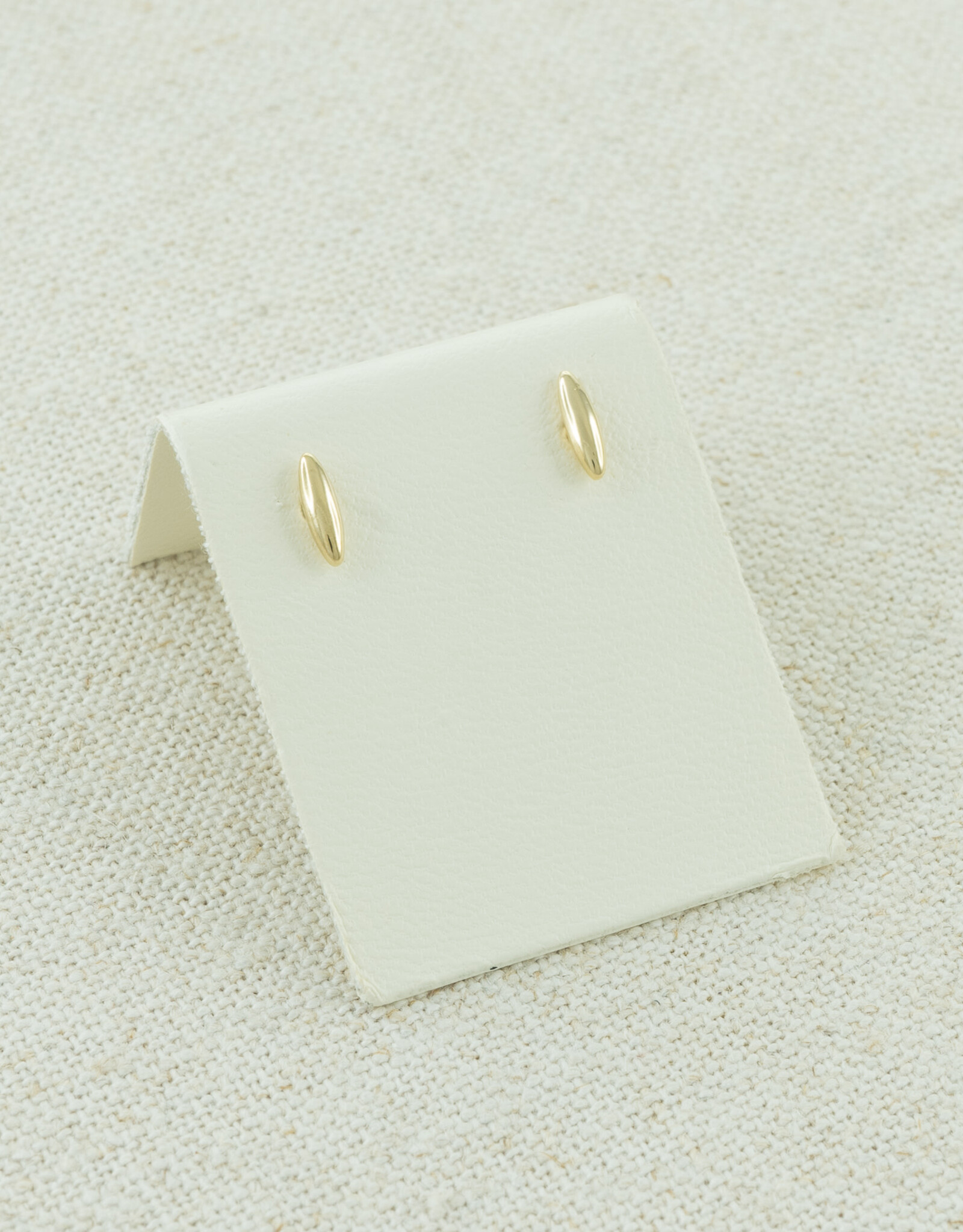 Jackie J Jackie J 0.3″ Small stretched oval shape stud earrings Gold