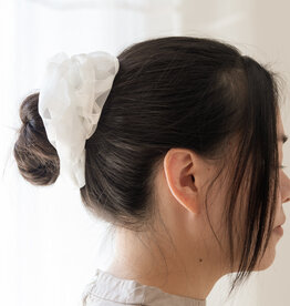 Jackie J Jackie J Checkered see through scrunchie White