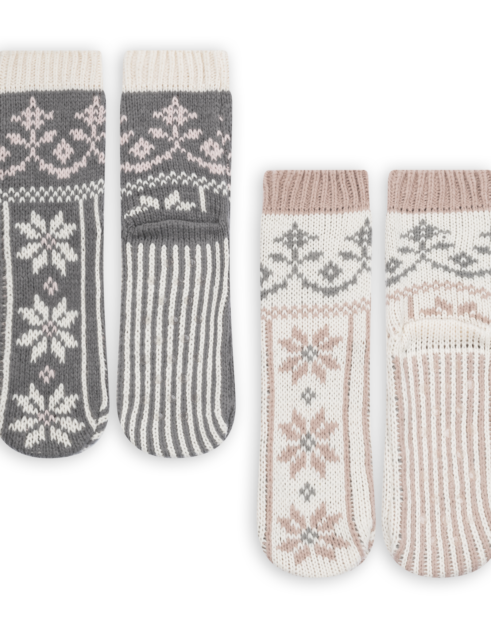 Lemon Loungewear 2Pk Snowfall Slipper Socks - Grey White