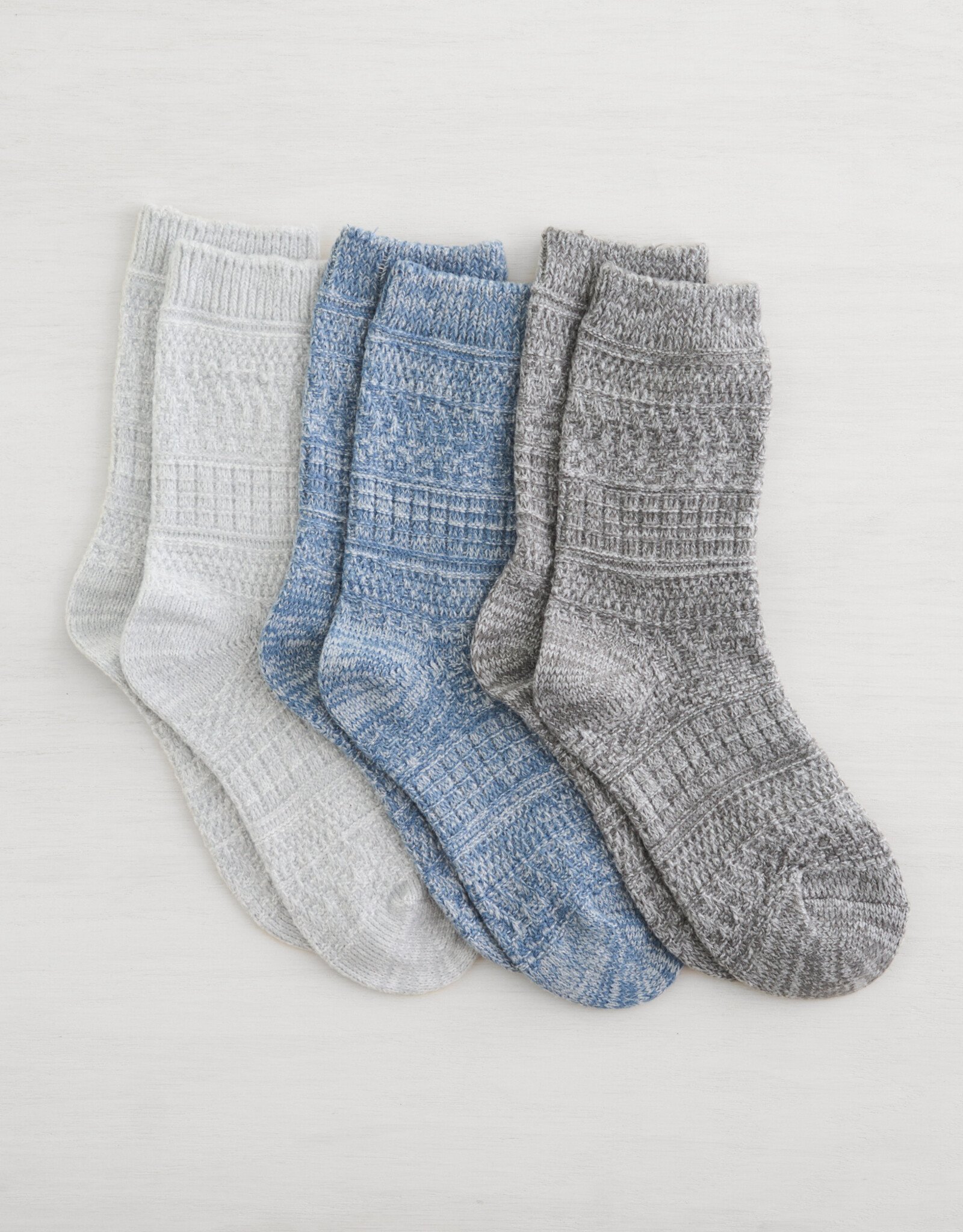 Lemon Loungewear 3Pk Non Terry Soft Cabin Crew - Blue Grey