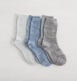 Lemon Loungewear 3Pk Non Terry Soft Cabin Crew - Blue Grey