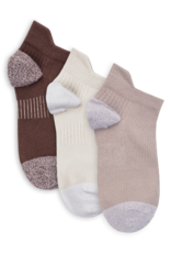 Lemon Loungewear 3Pk Non Terry Performance Poweder Low Cut Socks - Purple