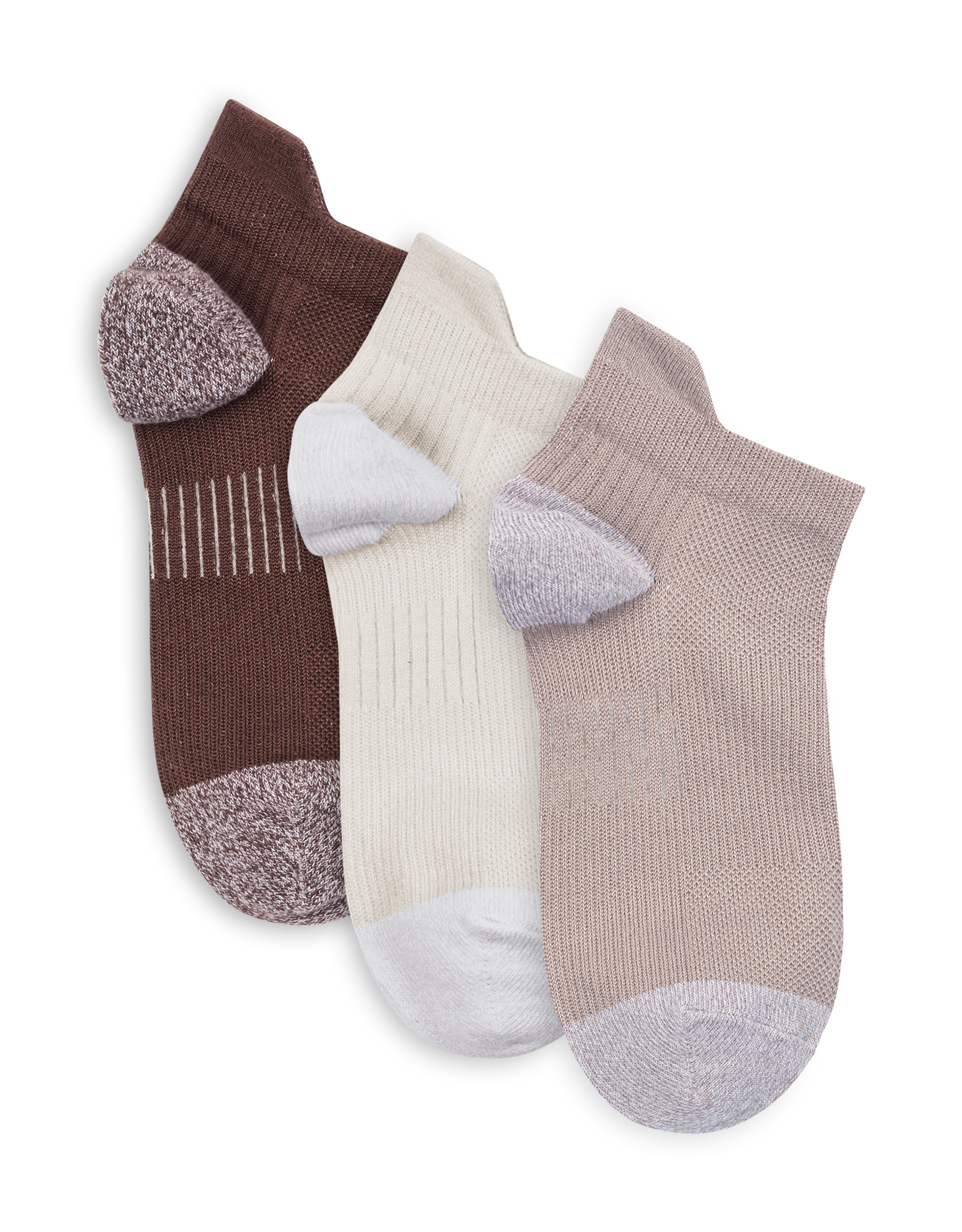 Lemon Loungewear 3Pk Non Terry Performance Poweder Low Cut Socks - Purple