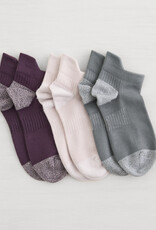 Lemon Loungewear 3Pk Non Terry Performance Poweder Low Cut Socks - Purple