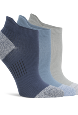 Lemon Loungewear 3PK Non Terry Performance Poweder Low Cut Socks - Navy Grey