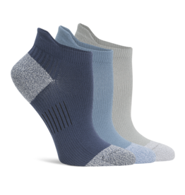 Lemon Loungewear 3PK Non Terry Performance Poweder Low Cut Socks - Navy Grey