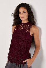 Apricot Guipure Lace Sleeveless Top
