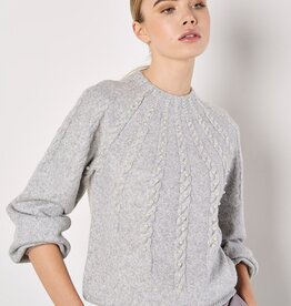 Apricot Graduated line Pearl Sweater